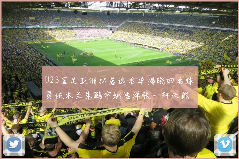 U23国足亚洲杯落选名单揭晓四名球员依木兰朱鹏宇姚浩洋张一轩未能入选